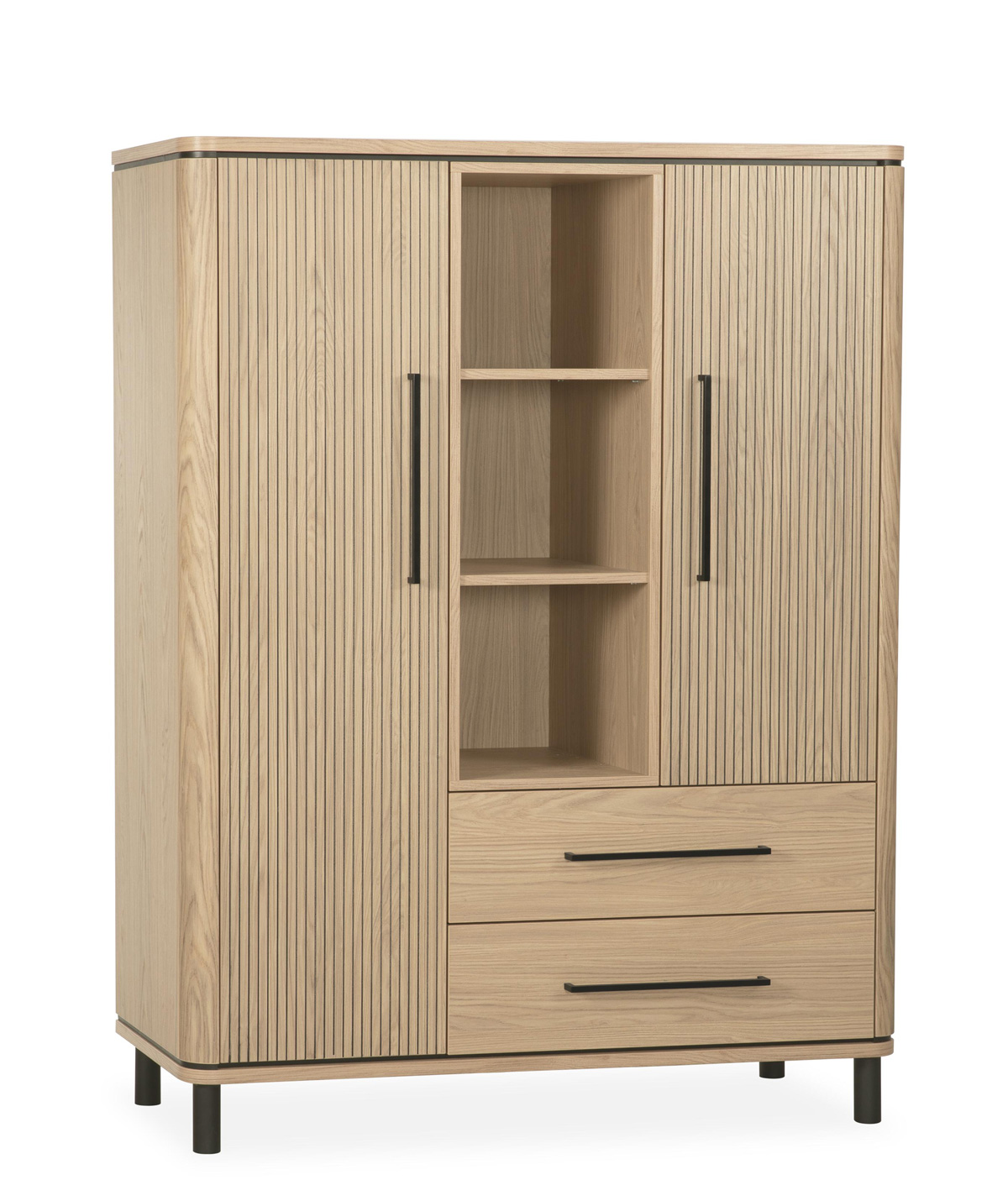Bar-Medway-2-portes-2-tiroirs-3-niches-lamulux-blond-oak-Maxfurn