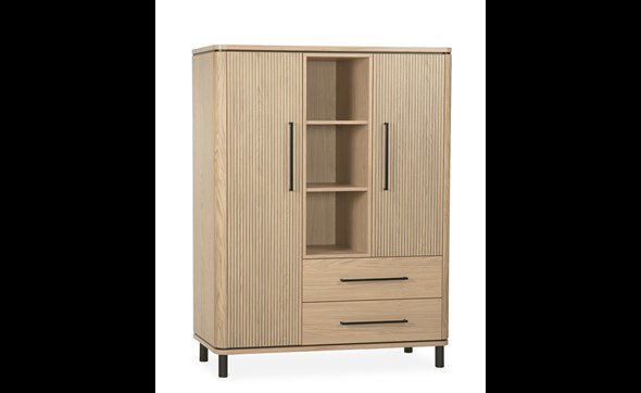 Bar-Medway-2-portes-2-tiroirs-3-niches-lamulux-blond-oak-Maxfurn