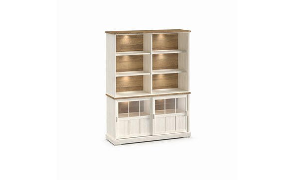 Bar-Patio-DR3GL-2-portes-vitrees-dessus-buffet-WB8-ouvert-K468-larik-old-teak-front-Evan