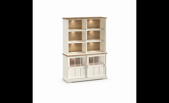 Bar-Patio-DR4GL-2-portes-vitrees-dessus-buffet-WB9-ouvert-K468-larik-old-teak-front-Evan