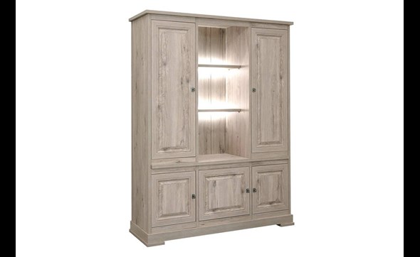 Bar-vaisselier-5-portes-Kent-decor-bois-chene-millenium-gris-clair-K540-WB9-164cm-side-Meubar
