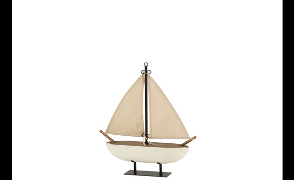 Bateau-a-voile-23213-blanc-marron-H44,5cm-Jolipa-01