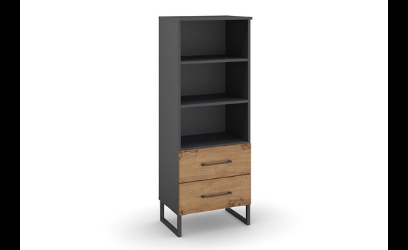 Bibliotheque-3-niches-Butte-decor-chene-artisan-47cm-Rauch