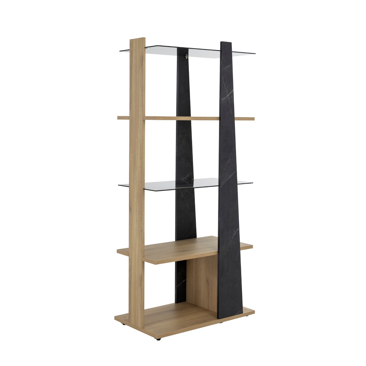 Bibliotheque-Elencia-1J3S326-Chene-Imitation-marbre-noir-01-Gautier