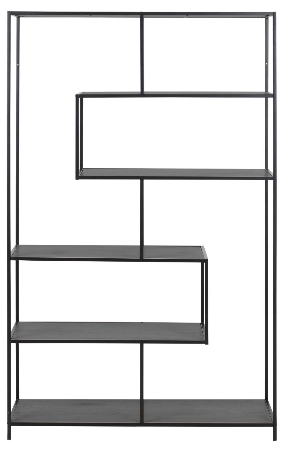 Bibliotheque-Seaford-87944-decor-ash-black-base-metal-powder-coated-rough-front-Actona