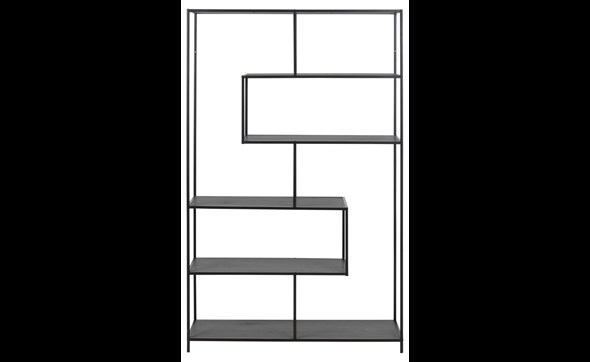 Bibliotheque-Seaford-87944-decor-ash-black-base-metal-powder-coated-rough-front-Actona