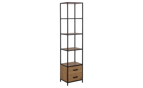 Bibliotheque-Seaford-89647-matte-noir-wild-oak-drawers-Actona-01