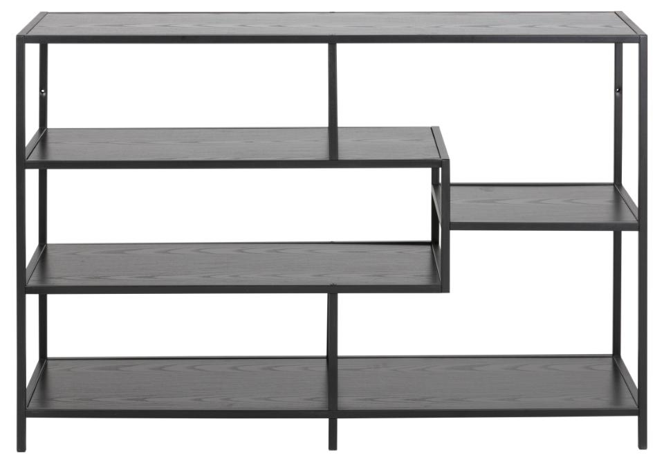 Bibliotheque-Seaford-91154-decor-ash-black-base-metal-powder-coated-rough-front-Actona