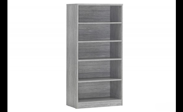 Bibliotheque-Spacio-6130-4-planches-decor-chene-gris-Rousseau