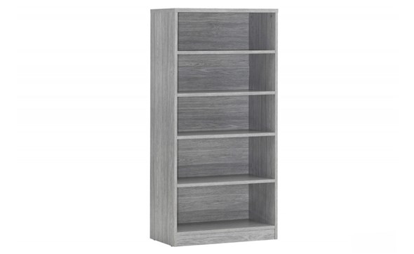 Bibliotheque-Spacio-6130-4-planches-decor-chene-gris-Rousseau