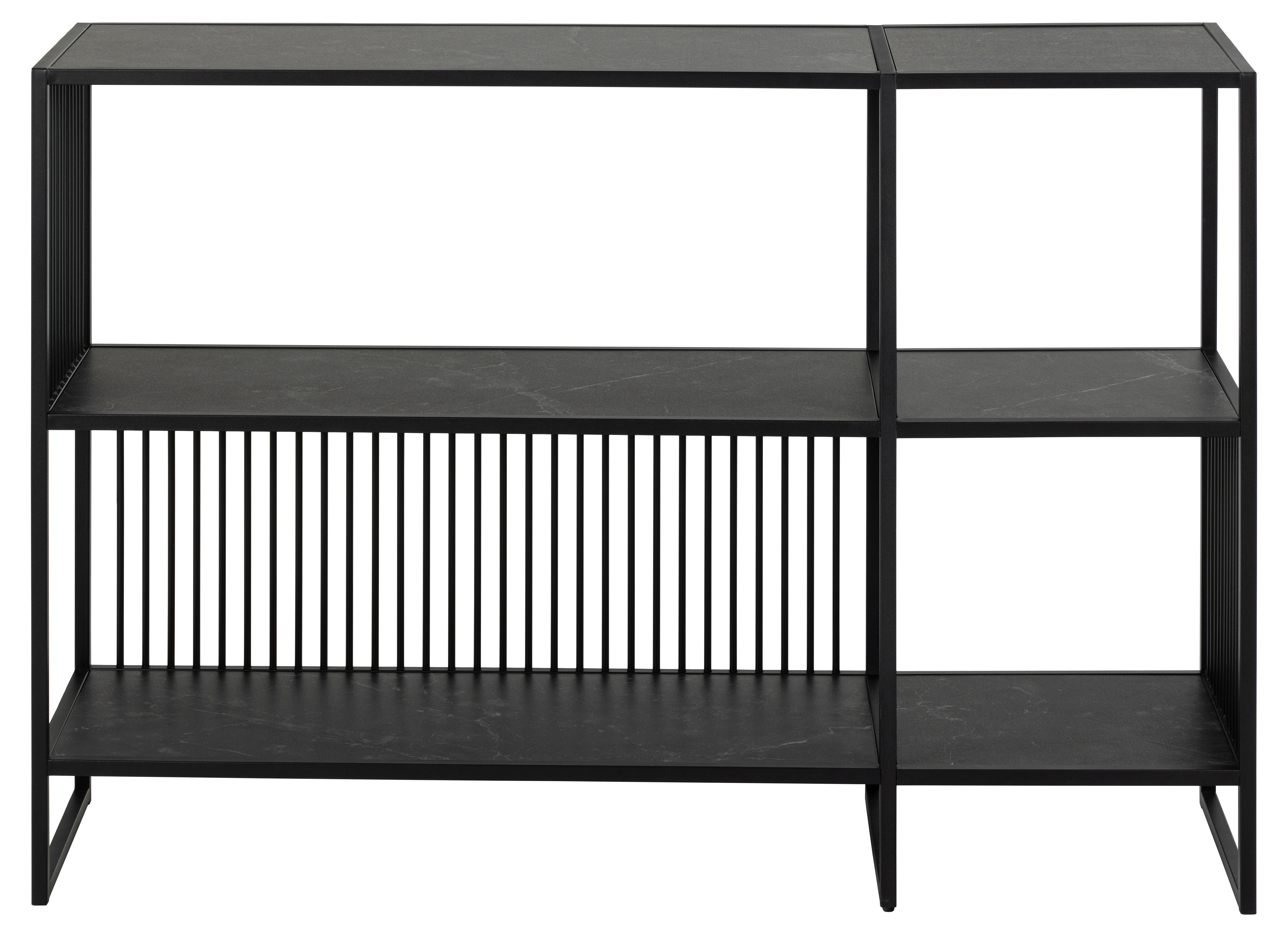Bibliotheque-Strington-104669-melamine-matt-black-izmir-rought-front-Actona