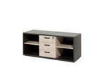 Bibliotheque-a-tiroir-bureau-Capo-kastanje-zwart-I-144cm-Neyt