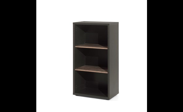 Bibliotheque-basse-Pronto-decor-bois-vintage-noir-60cm-Neyt
