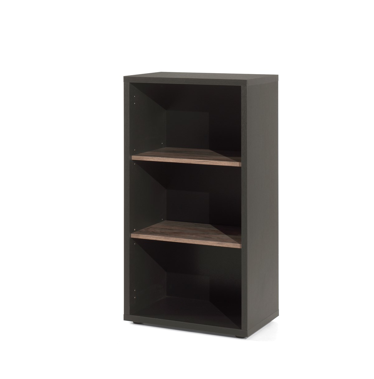 Bibliotheque-basse-Pronto-decor-bois-vintage-noir-60cm-Neyt