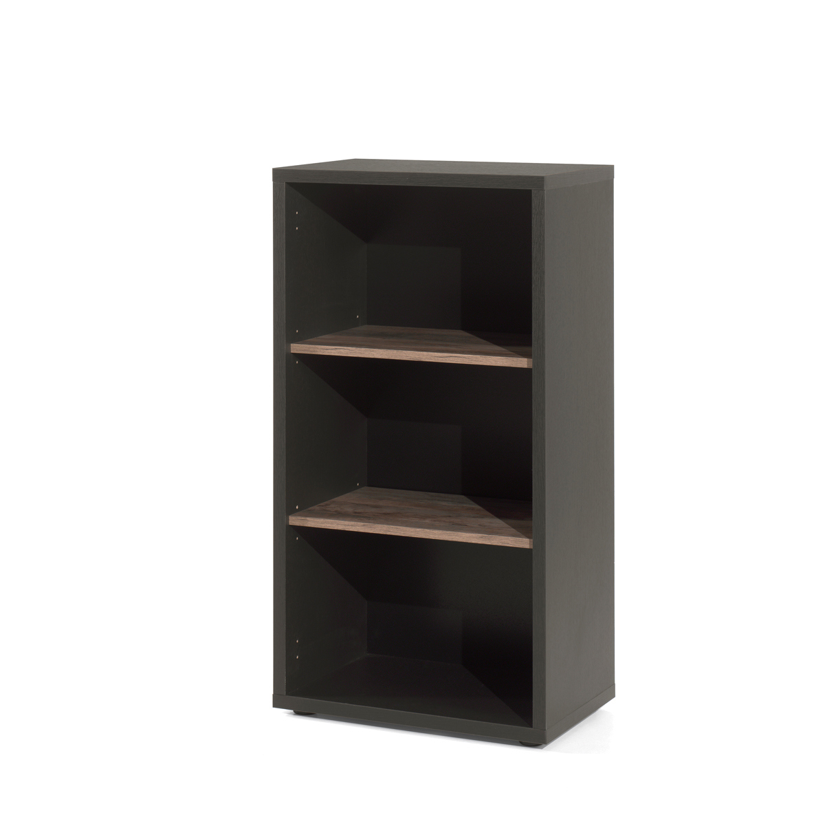 Bibliotheque-basse-Pronto-decor-bois-vintage-noir-60cm-Neyt