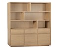 Bibliothque-Tokio-3-portes-3-tiroirs-6-niches-180cm-blond-oak-Maxfurn