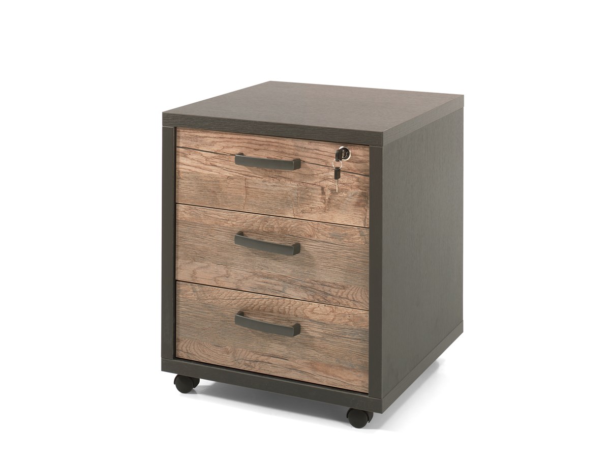 Bloc-a-tiroirs-Pronto-decor-bois-vintage-noir-51cm-Neyt