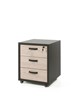 Bloc-a-tiroirs-bureau-Capo-kastanje-zwart-BS-52cm-Neyt