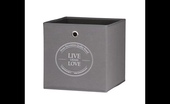 Boite-cube-rangement-Alfa-1-001949-gris-live-laugh-love-32cm-Finori