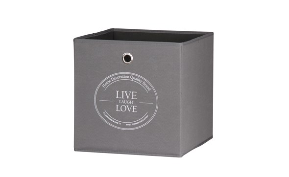 Boite-cube-rangement-Alfa-1-001949-gris-live-laugh-love-32cm-Finori