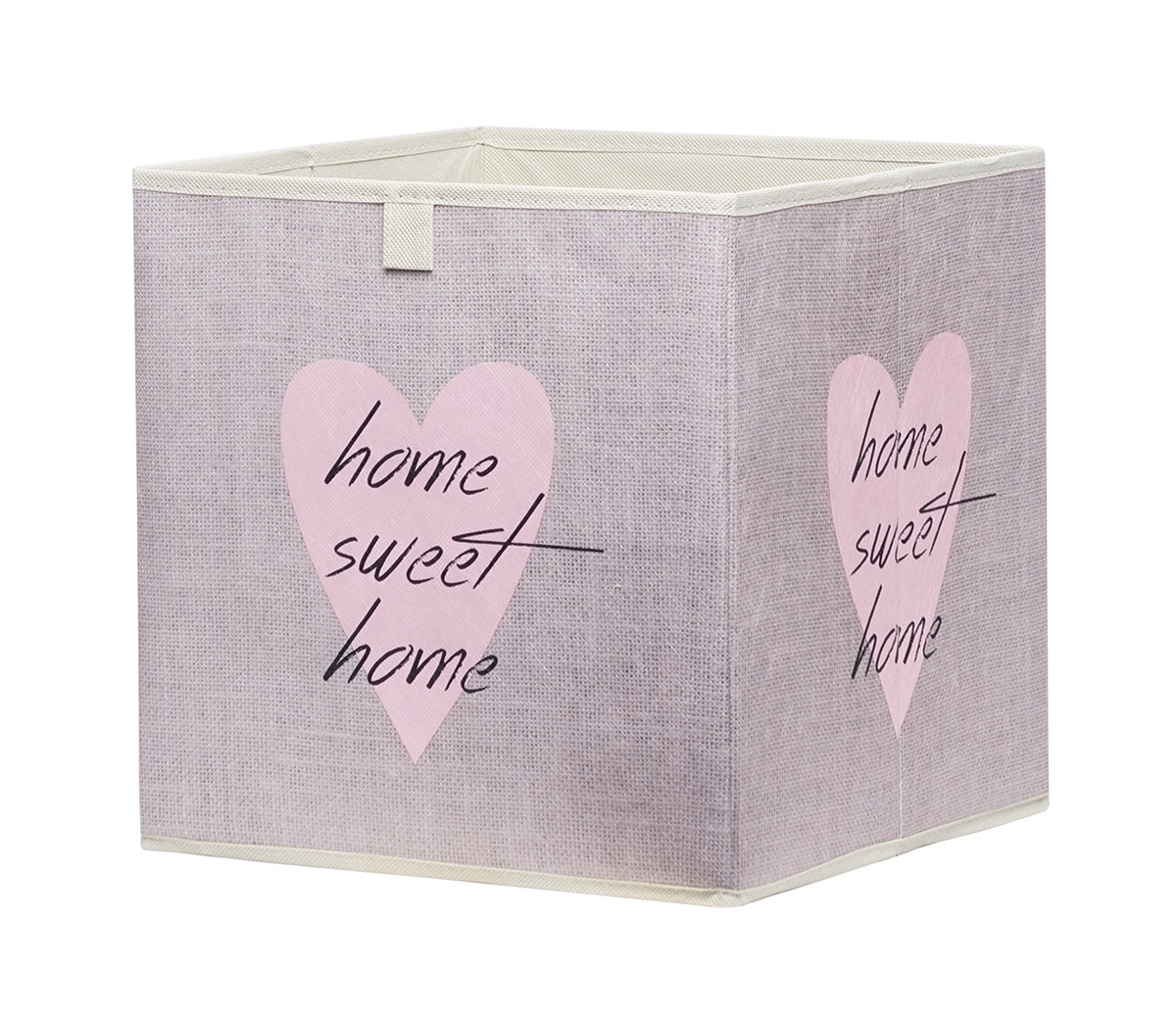Boite-cube-rangement-Alfa-1-002105-gris-rose-heart-32cm-Finori