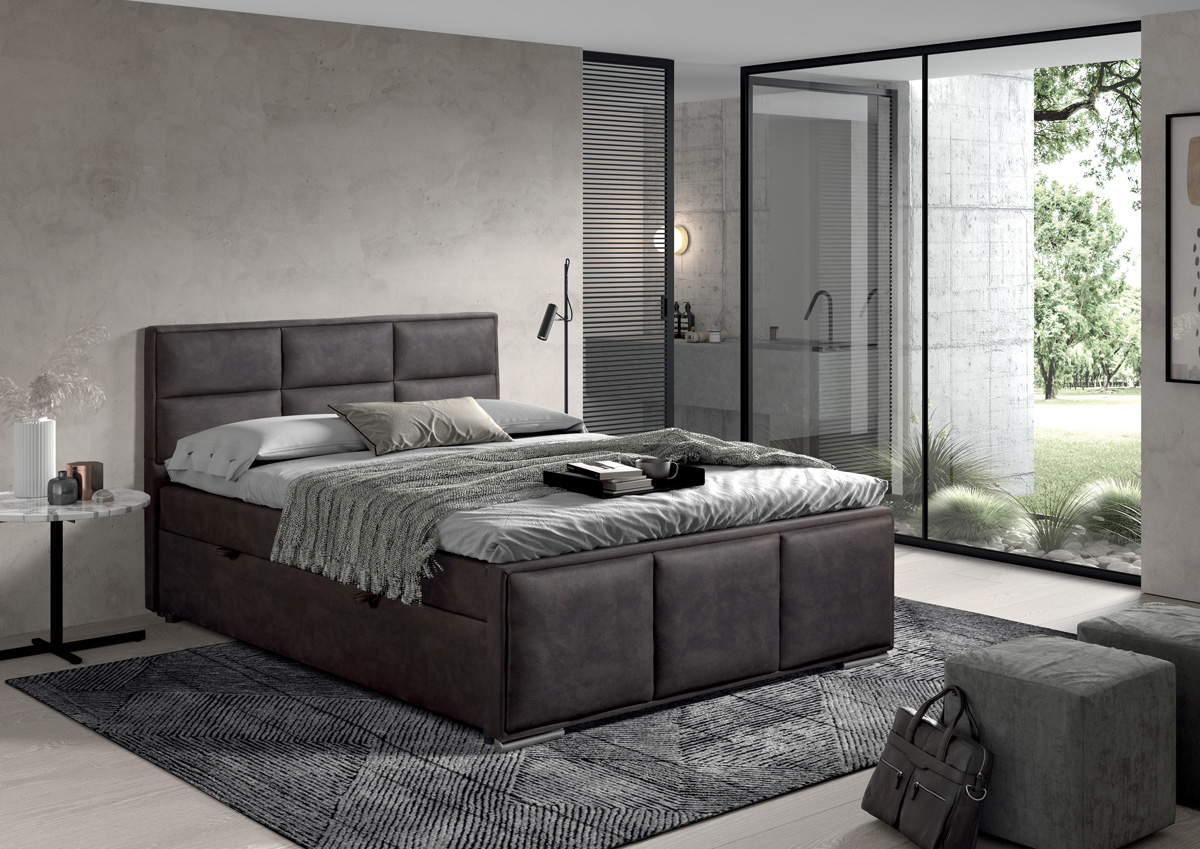 Boxspring-Azalea-tissu-texas-noir-160x200cm-GBO