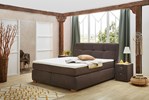 Boxspring-Cleo-tissu-simili-cuir-brun-180cm-Job-Jockenhofer