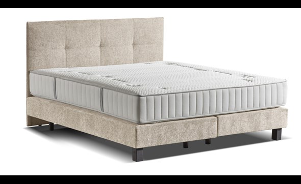 Boxspring-Cocoon-tissu-genesis-grey-beige-HB-n°-70-180-cm-+-mattress-Ergo-Luxe-180-cm-box-Comfort-180-cm-genisis-cream-Crack-Premium