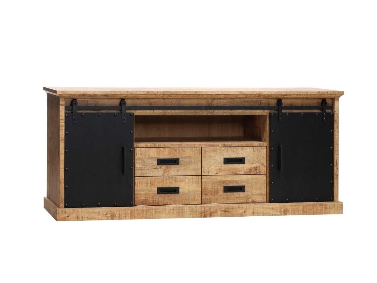 Buffet-2-portes-2-tiroirs-Industry-lamulux-manguier-208cm-Maxfurn