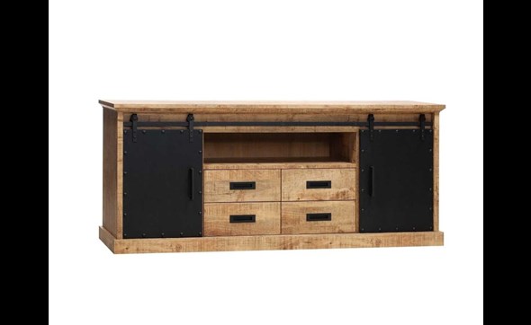 Buffet-2-portes-2-tiroirs-Industry-lamulux-manguier-208cm-Maxfurn