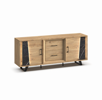 Buffet-2-portes-2-tiroirs-Richard-millenium-oak-nature-zebra-marble-K545ZEB-DR2-215cm-Evan