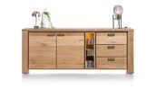 Buffet-2-portes-3-tiroirs-3-niches-led-Canova-decor-chene-massif-placage-railway-brown-225cm-39586RWB-Habufa