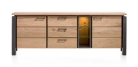 Buffet-2-portes-3-tiroirs-3-niches-led-Charleston-decor-kikar-smoke-massif-placage-desert-brun-metal-220cm-36181-front1-Habufa