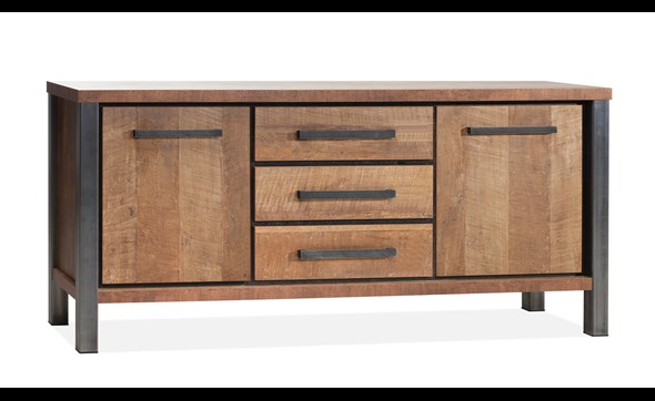 Buffet-2-portes-3-tiroirs-Kinga-lamulux-old-teak-180cm-Maxfurn