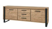 Buffet-2-portes-3-tiroirs-Udine-decor-teck-orange-noir-mat-K661-DR1-239cm-Evan