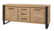 Buffet-2-portes-3-tiroirs-Udine-decor-teck-orange-noir-mat-K661-DR2-203cm-Evan