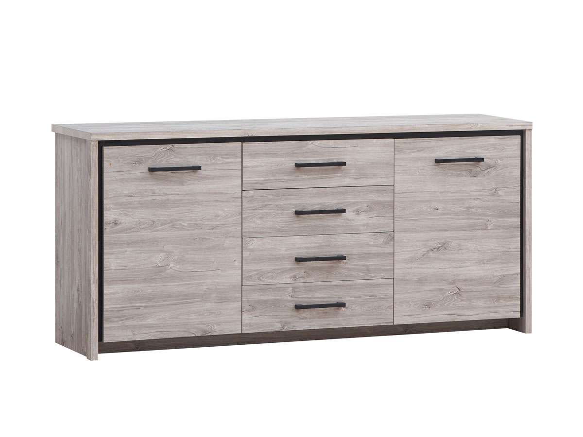 Buffet-2-portes-4-tiroirs-Elias-decor-bois-chene-201cm-Oosterlynck