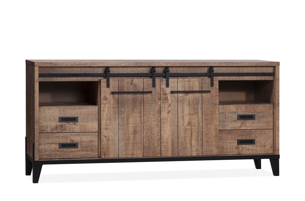 Buffet-2-portes-4-tiroirs-Vigo-lamulux-manguier-210cm-Maxfurn