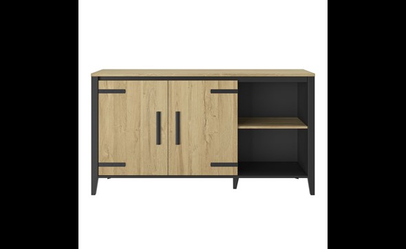 Buffet-2-portes-Cork-chene-dore-165cm-front-Gautier