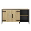 Buffet-2-portes-Cork-chene-dore-165cm-front-Gautier