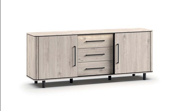Buffet-2portes-3tiroirs-Ravenna-DR2-millenium-oak-light-grey-elegant-black