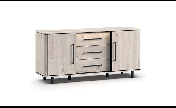 Buffet-2portes-3tiroirs-Ravenna-DR3-millenium-oak-light-grey-elegant-black