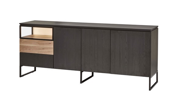 Buffet-3-portes-1-tiroir-1-niche-Portofino-decor-noir-vieux-chene-K616-214cm-DR2-Evan