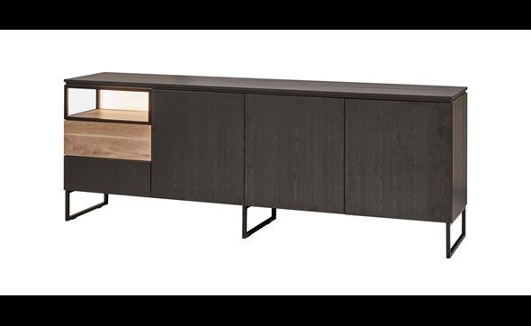 Buffet-3-portes-1-tiroir-1-niche-Portofino-decor-noir-vieux-chene-K616-242cm-DR1-Evan