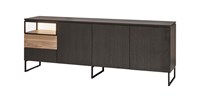 Buffet-3-portes-1-tiroir-1-niche-Portofino-decor-noir-vieux-chene-K616-242cm-DR1-Evan
