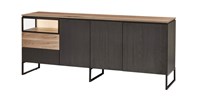 Buffet-3-portes-1-tiroir-1-niche-Portofino-decor-noir-vieux-chene-K699-214cm-DR2-Evan