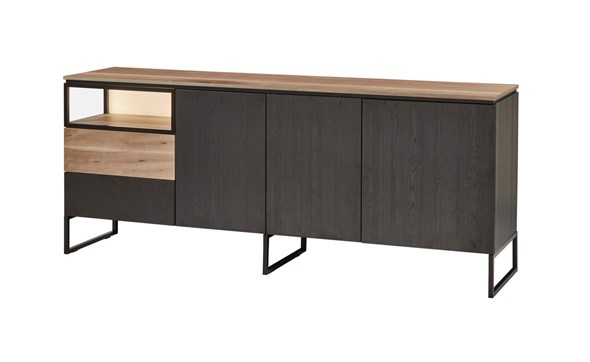 Buffet-3-portes-1-tiroir-1-niche-Portofino-decor-noir-vieux-chene-K699-214cm-DR2-Evan
