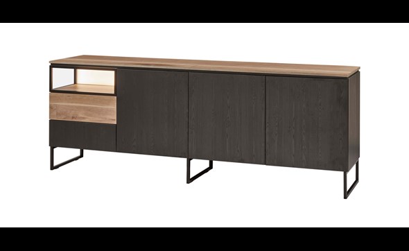 Buffet-3-portes-1-tiroir-1-niche-Portofino-decor-noir-vieux-chene-K699-242cm-DR1-Evan