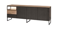 Buffet-3-portes-1-tiroir-1-niche-Portofino-decor-noir-vieux-chene-K699-242cm-DR1-Evan