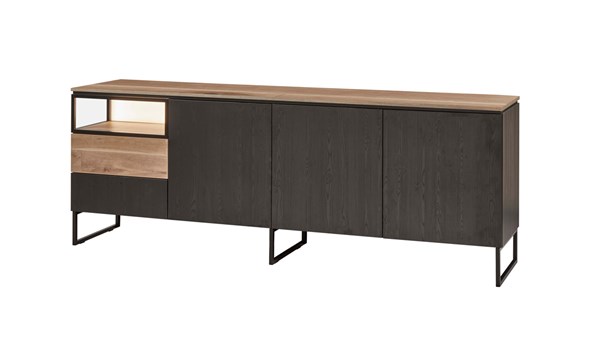 Buffet-3-portes-1-tiroir-1-niche-Portofino-decor-noir-vieux-chene-K699-242cm-DR1-Evan